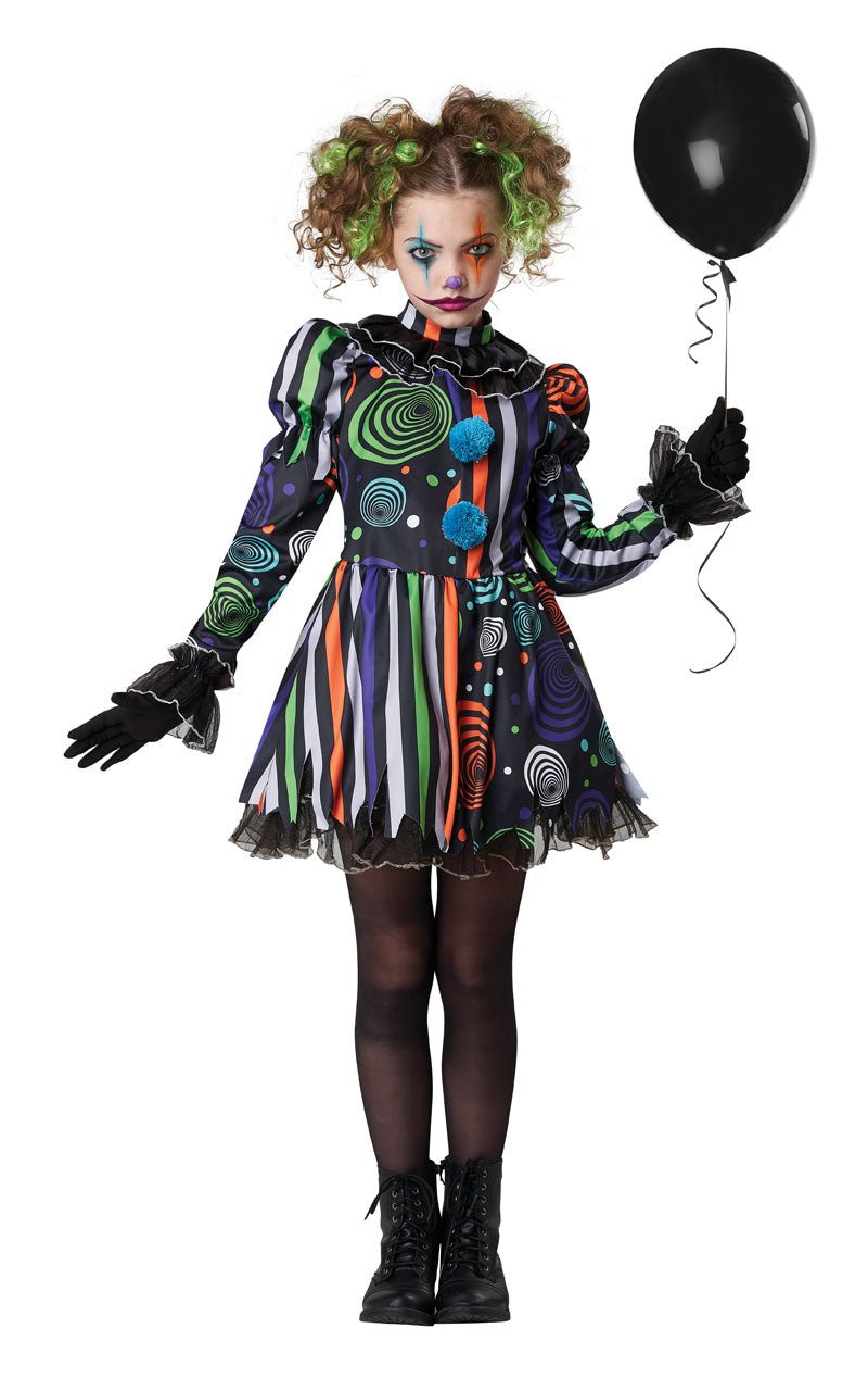 Costume da clown da incubo al neon per bambini