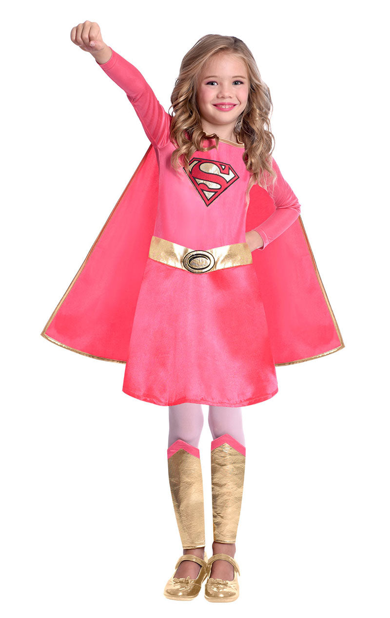 Costume da supergirl rosa per bambini