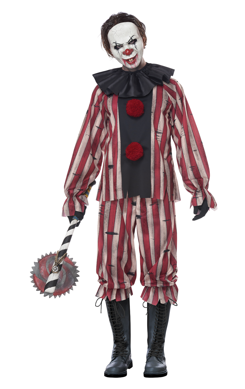 Costume di Halloween da clown da incubo da uomo