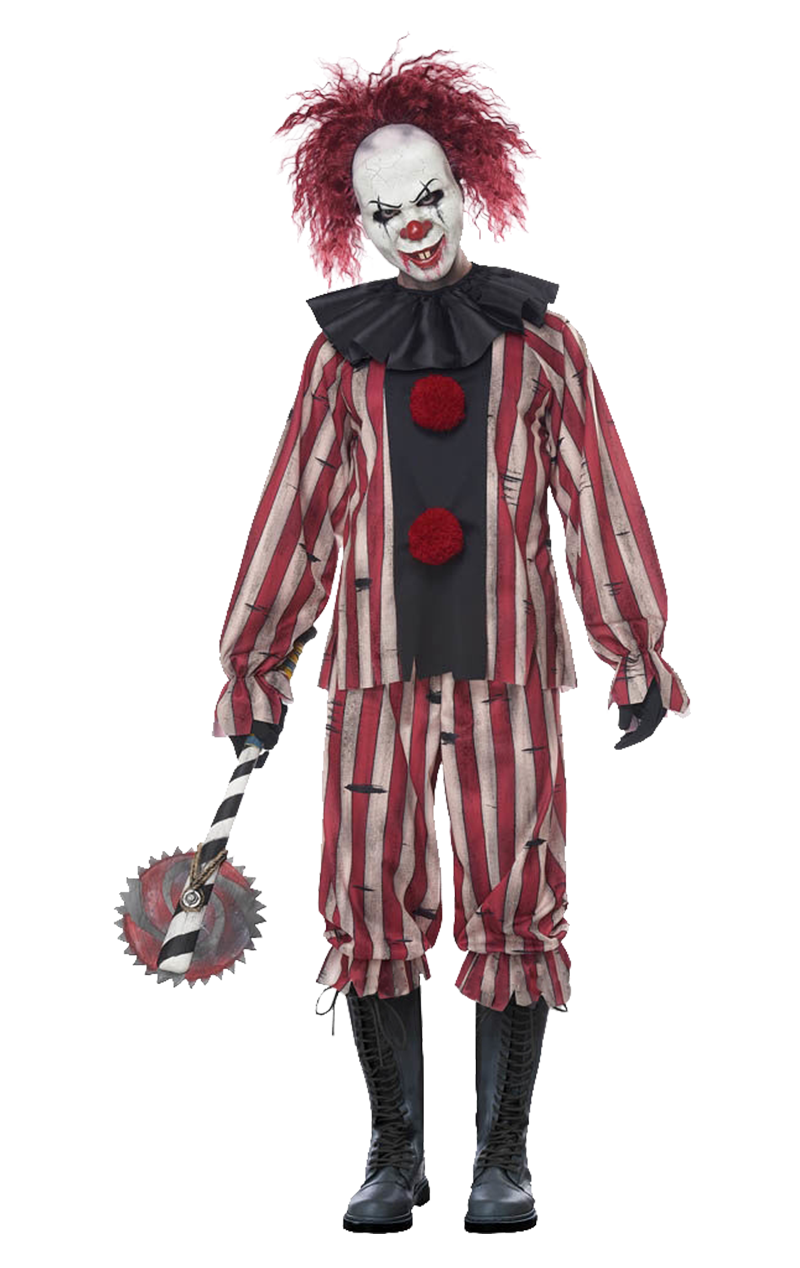 Costume di Halloween da clown da incubo da uomo