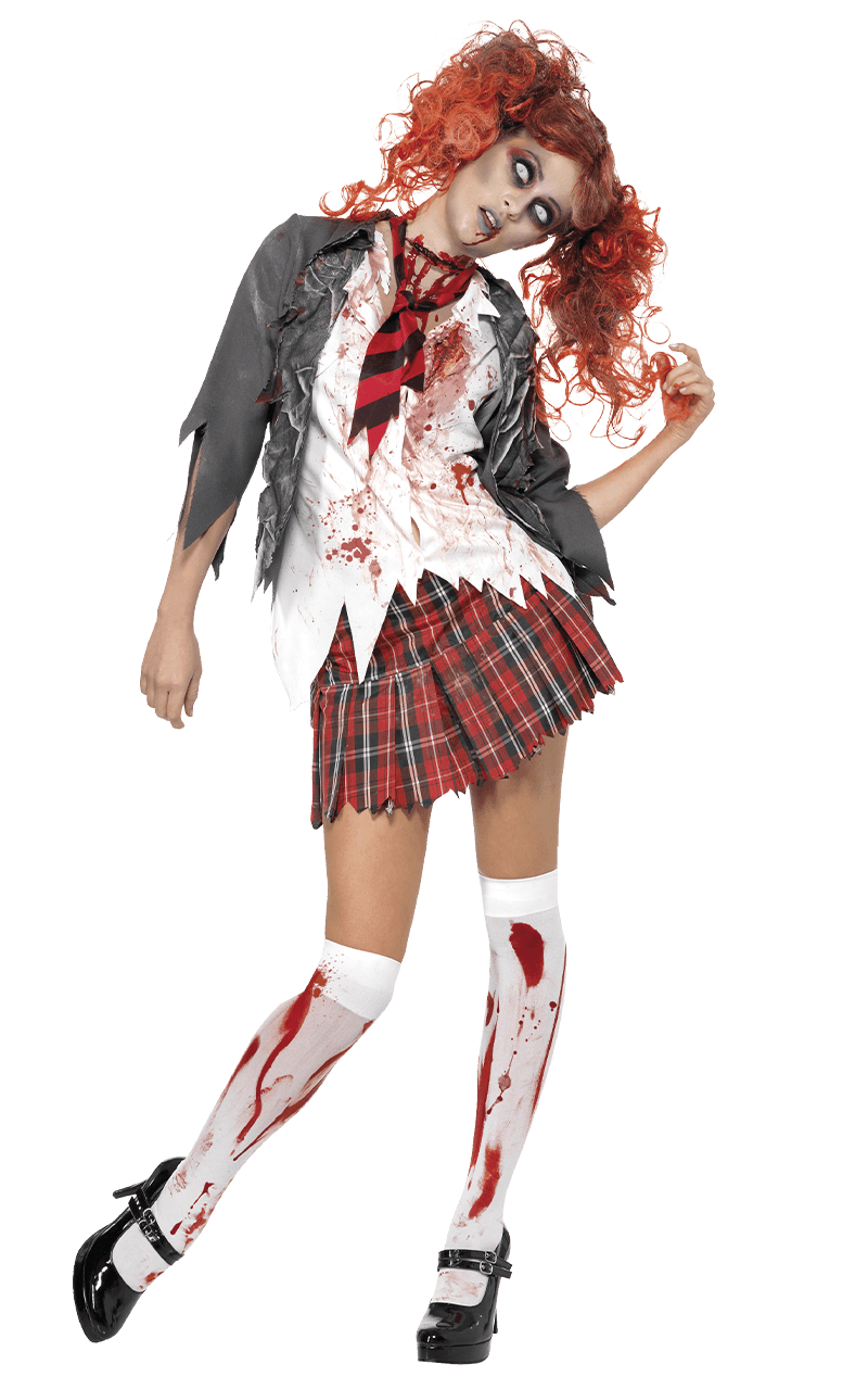 Costume da zombi da ragazza del liceo da donna