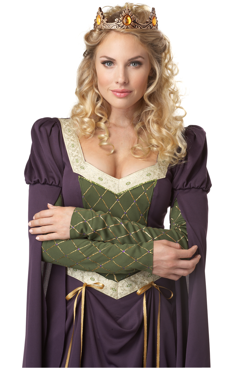 Dama medievale adulta in costume d'attesa