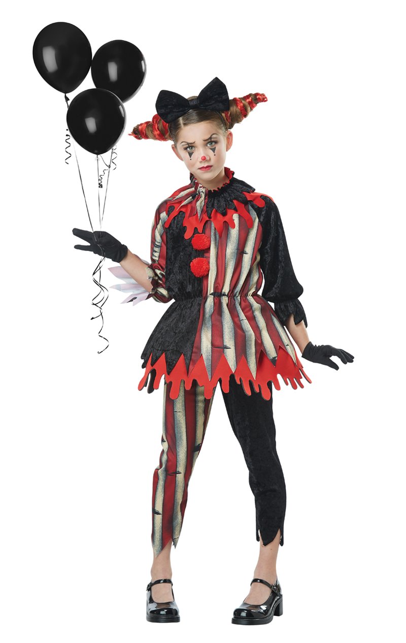 Girls Dark Circus Clown Costume - Joke.co.uk