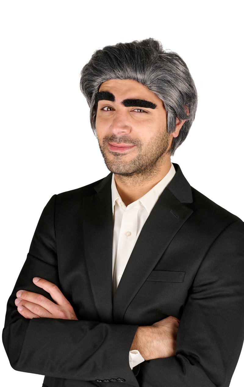 Mens Johnny Wig & Eyebrows Set - Joke.co.uk