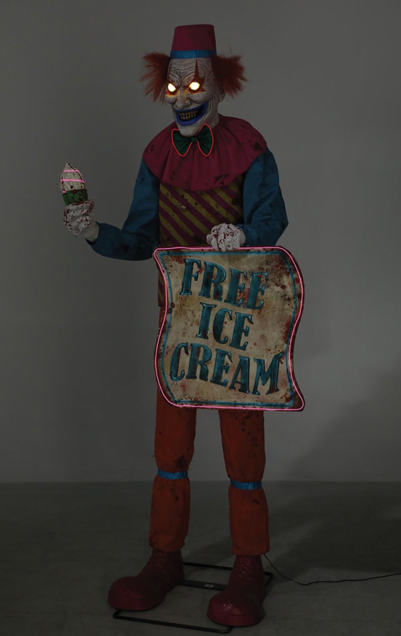 Neon Ice Cream Clown Animated Halloween Decoration - Joke.co.uk