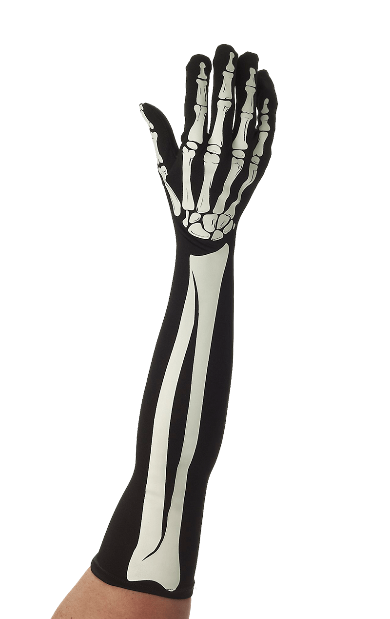 Guanti con braccio lungo scheletro