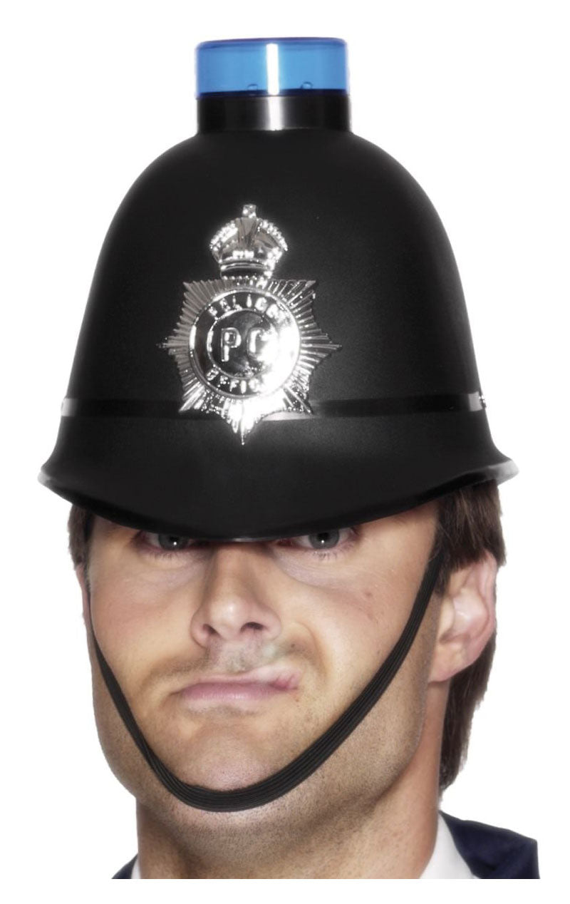 Accessorio casco poliziotto lampeggiante blu