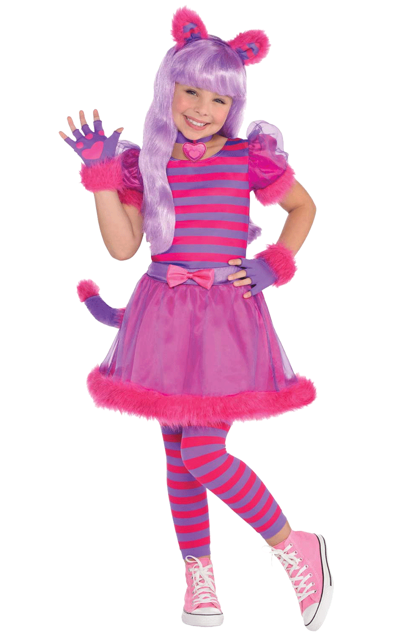 Costume da gatto del Cheshire per ragazze