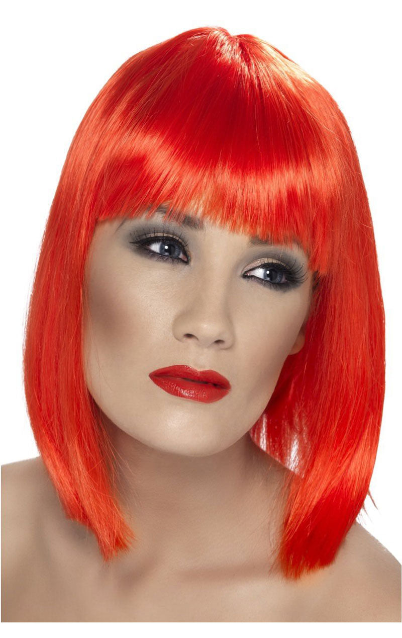 Parrucca glamour rosso neon per adulti