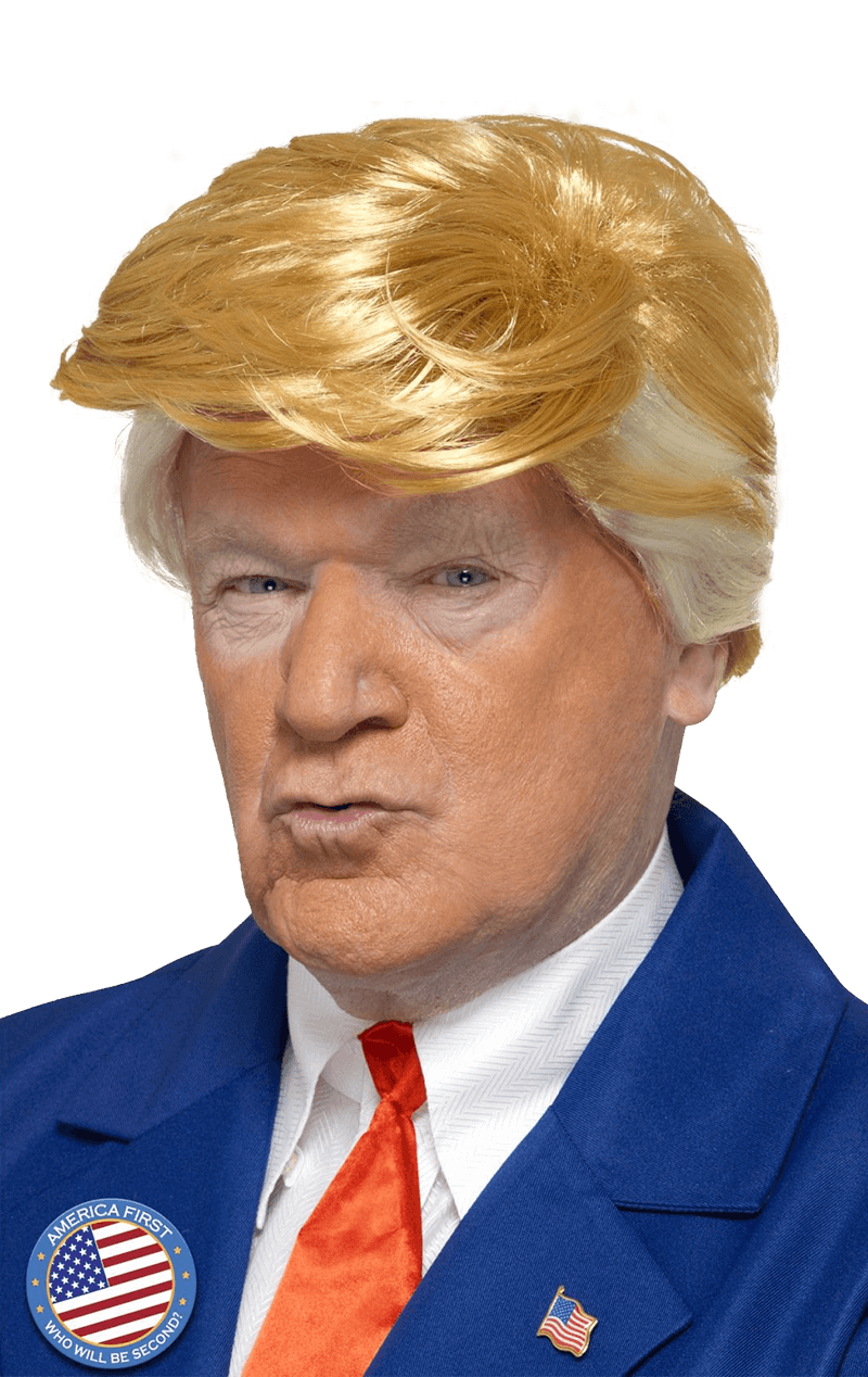 Parrucca bionda e arancione del presidente Trump