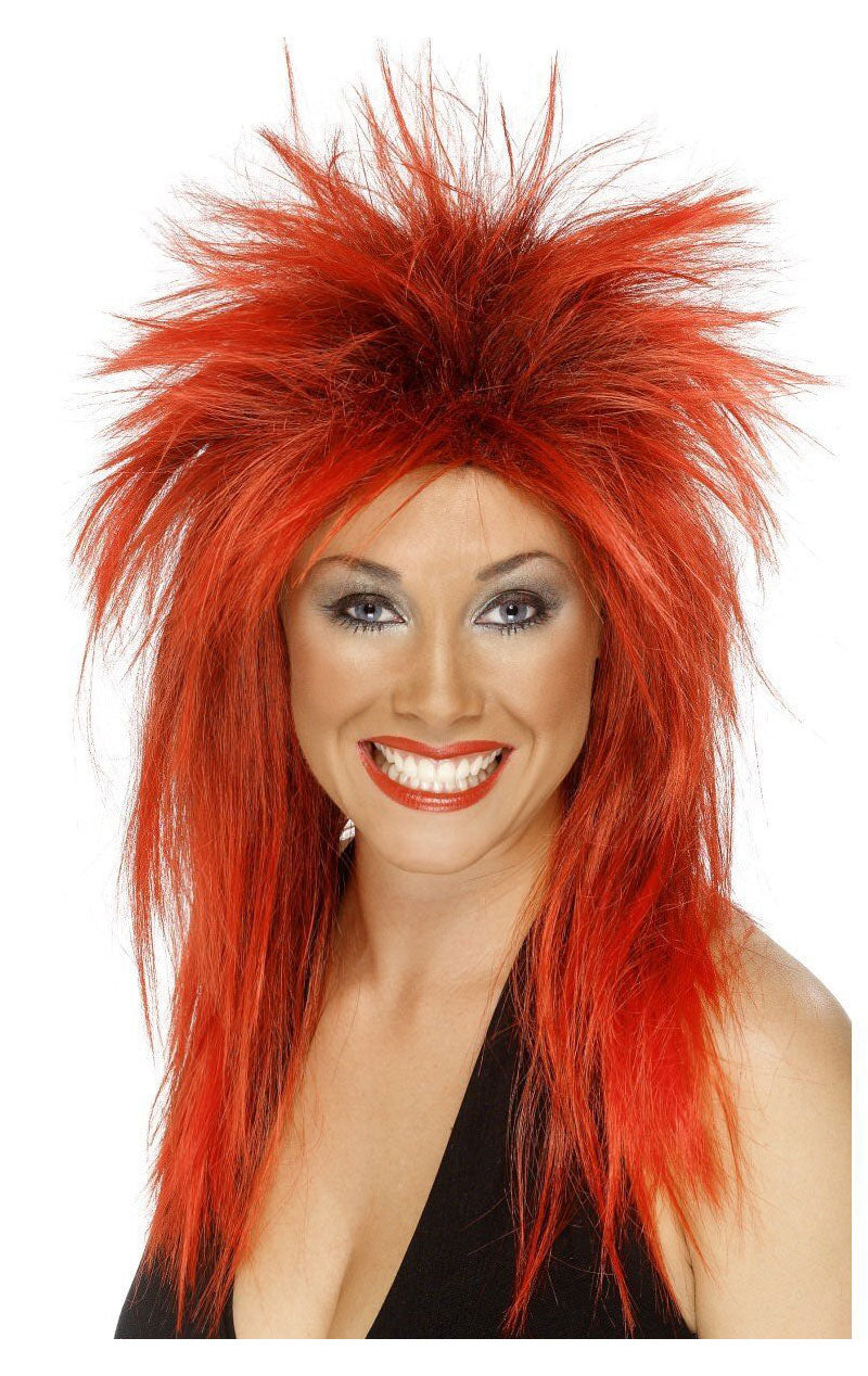 Parrucca Tina Turner rossa e nera