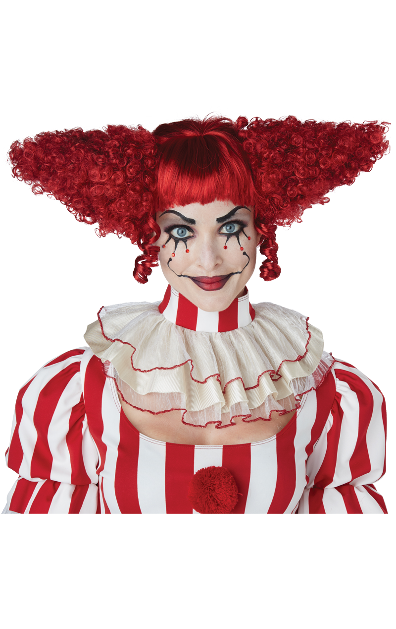 Parrucca da clown rosso inquietante