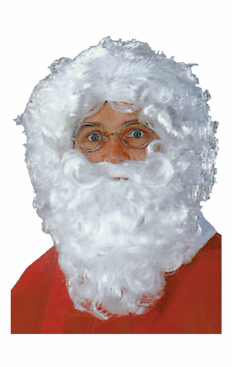 Set parrucca e barba di Babbo Natale deluxe