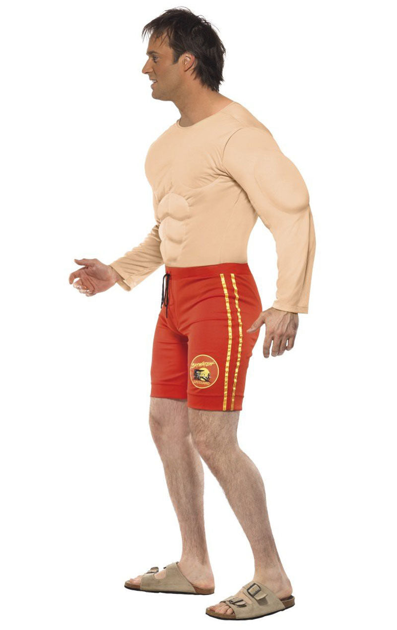 Costume da bagnino di Baywatch per petto muscoloso da uomo