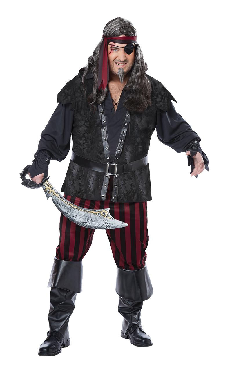 Costume da pirata spietato taglie forti da uomo