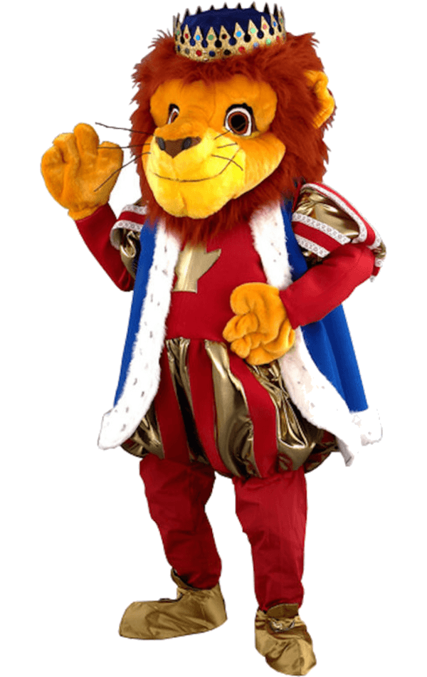Costume da mascotte del re leone di lusso