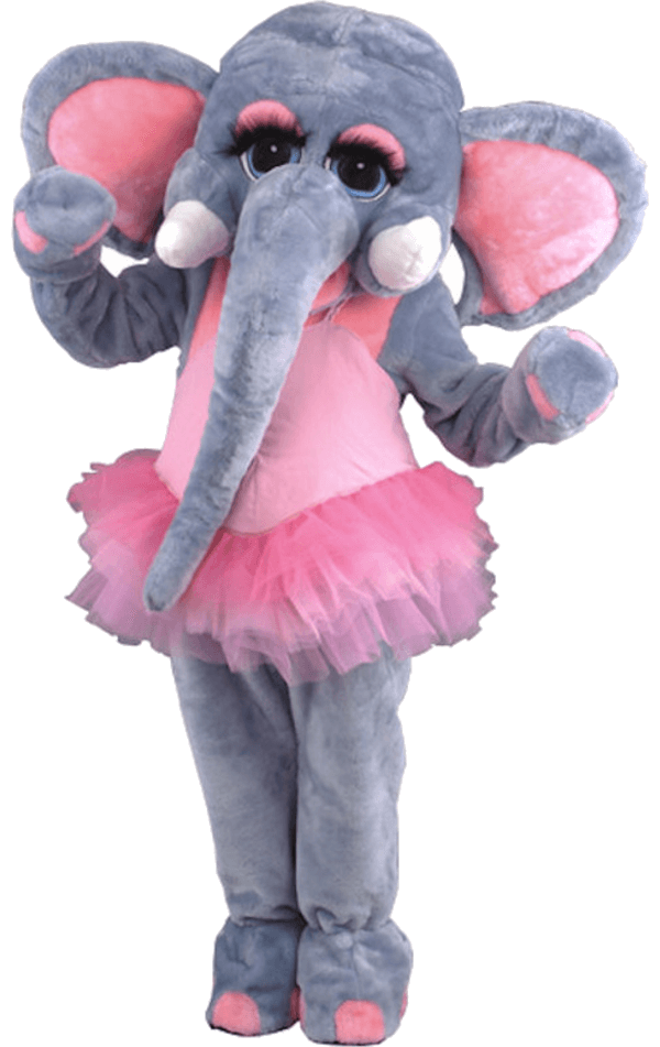 Costume della mascotte dell'elefante della ballerina di lusso