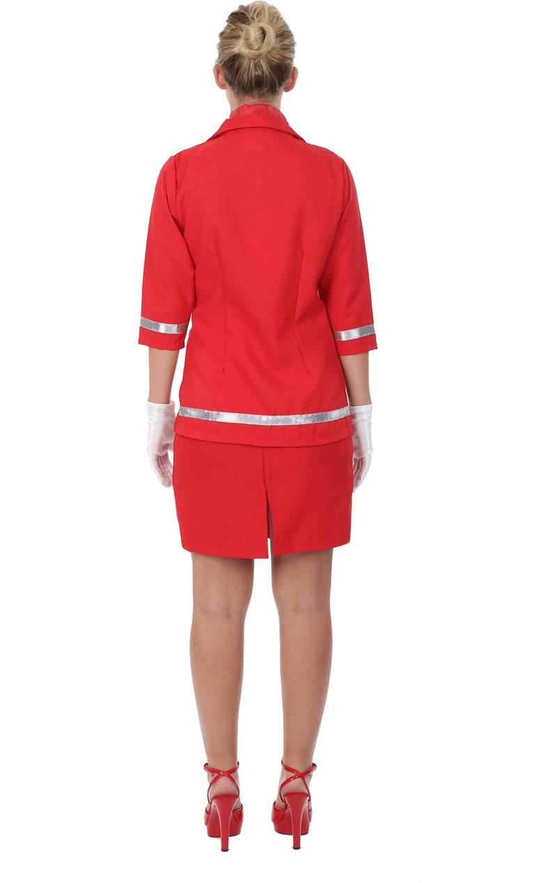 Costume da hostess rossa frizzante per adulti