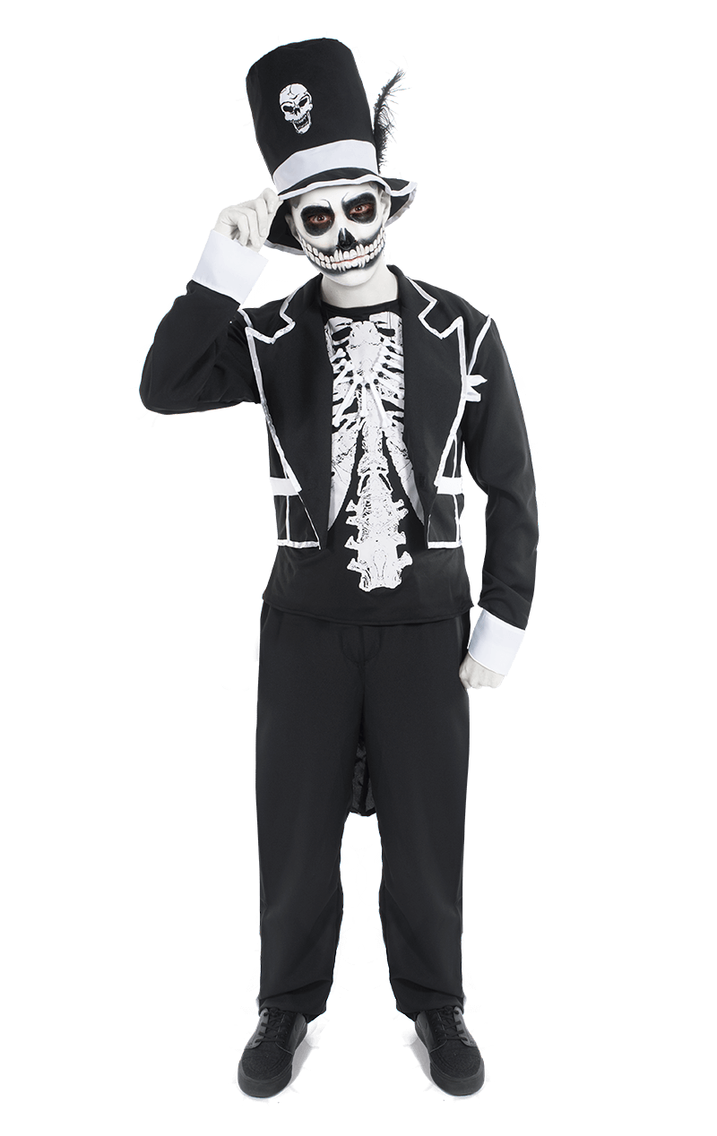 Costume da scheletro sofisticato da uomo