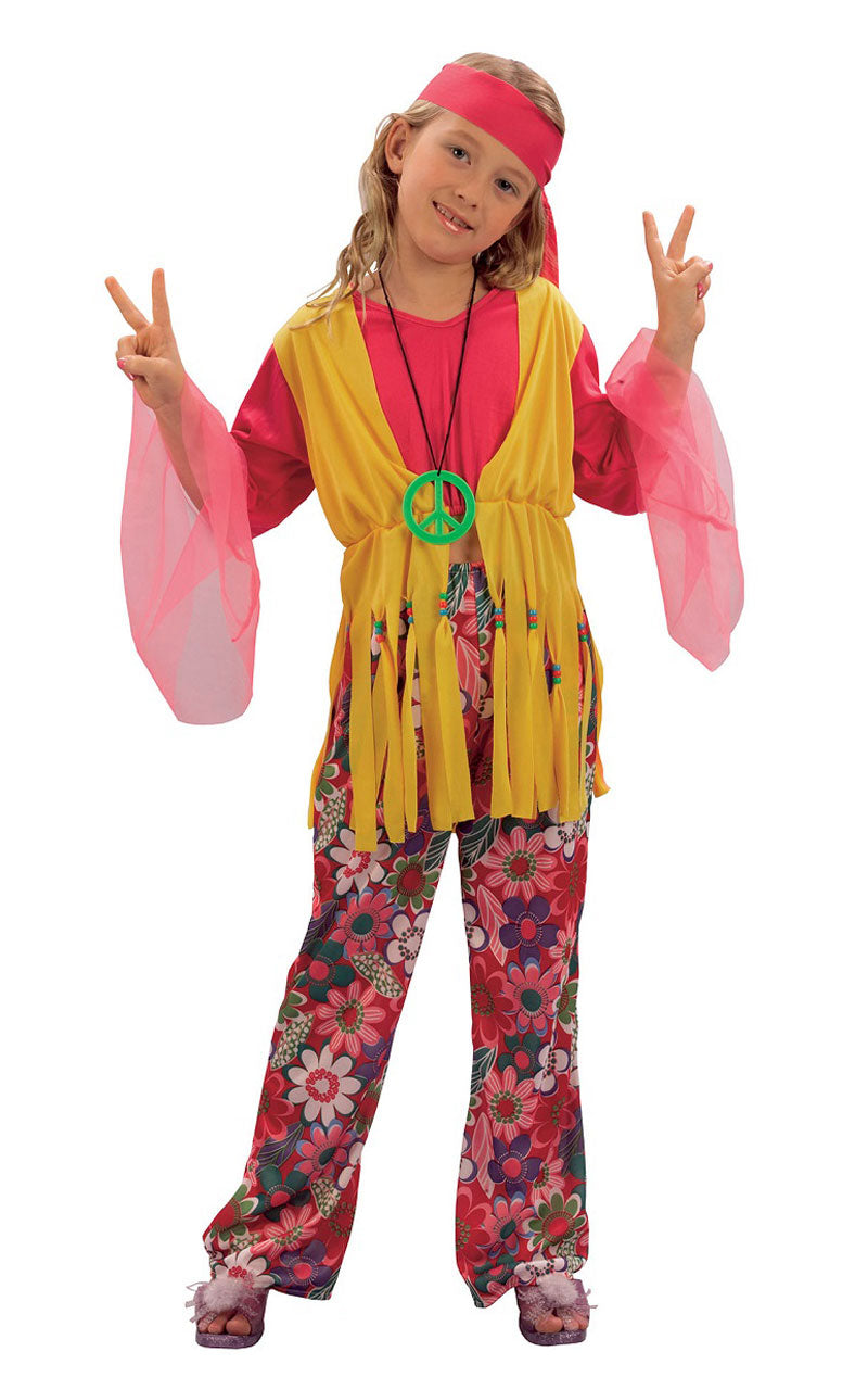 Costume da bambina hippy anni '60