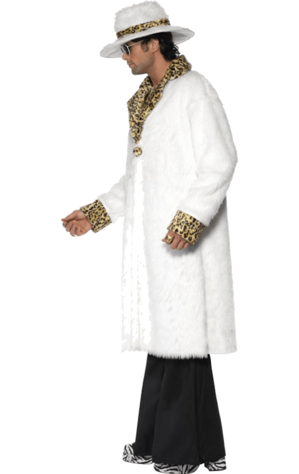 Costume da pappone in finta pelliccia bianca per adulto