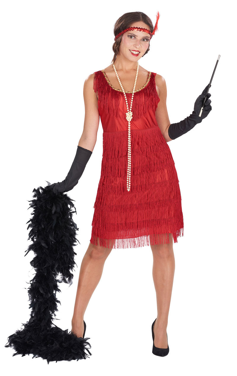 Costume da flapper rosso per adulto anni '20