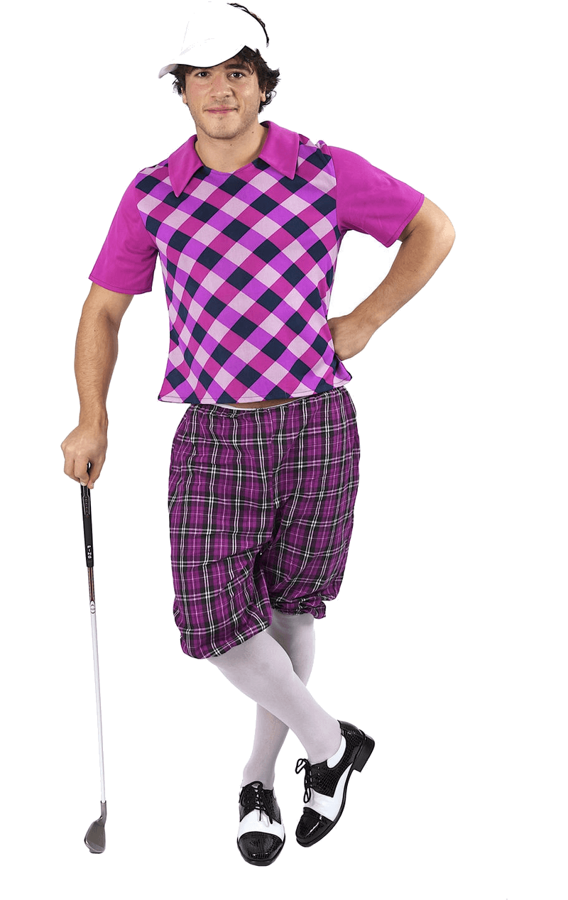Costume da golf da uomo viola da pub
