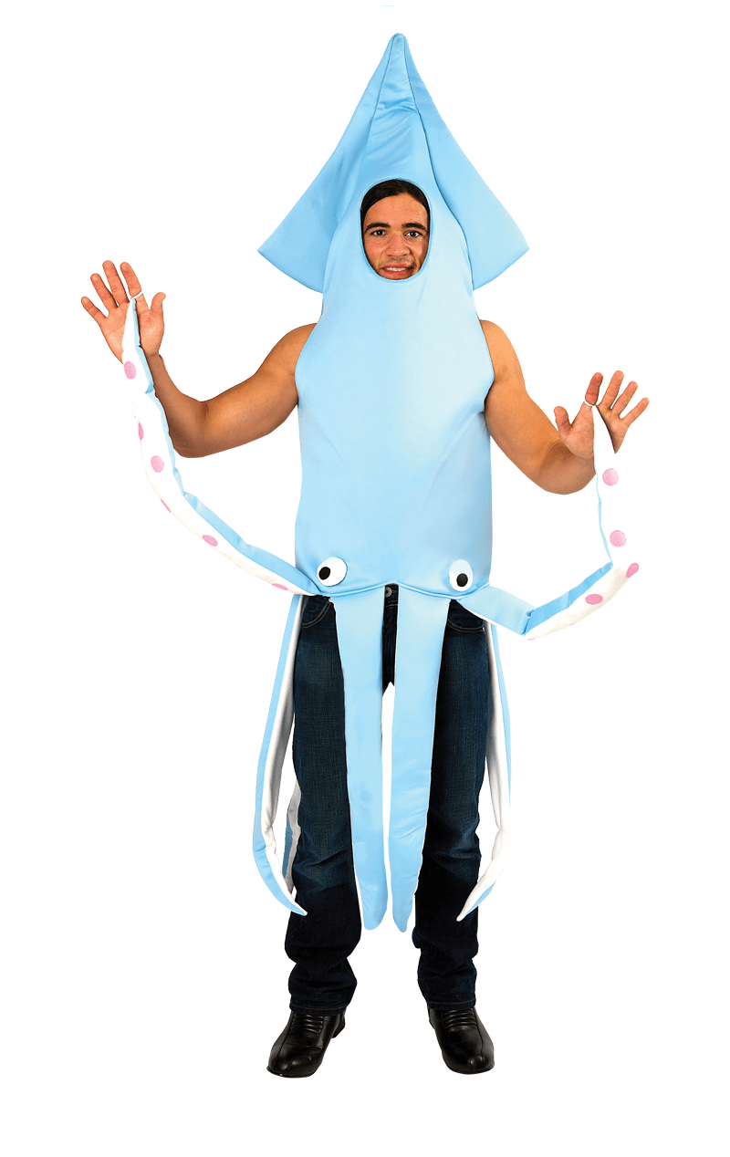 Costume da calamaro blu adulto