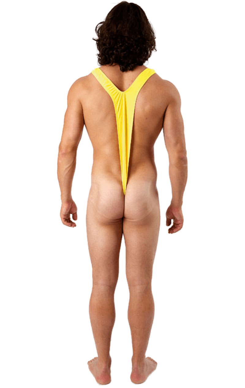 Costume da bagno Mankini giallo Borat per adulti