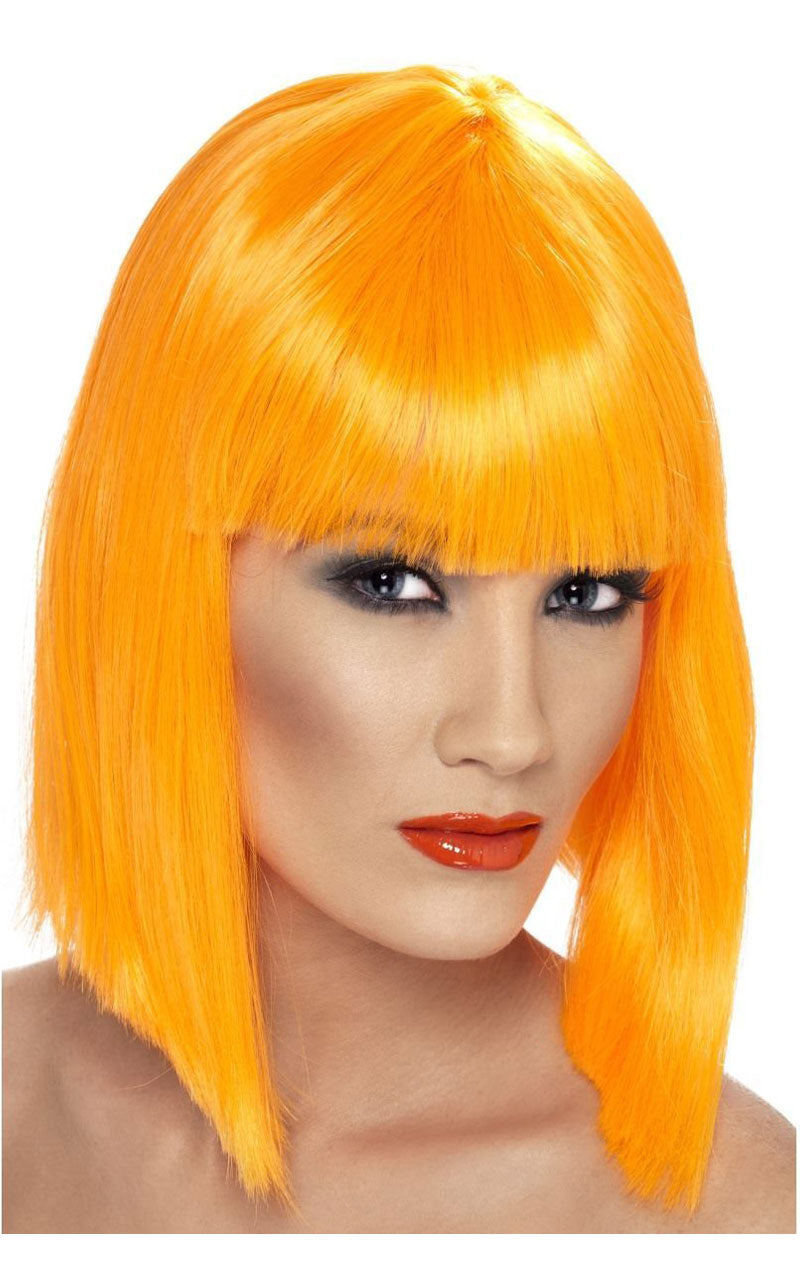 Parrucca glamour arancione neon per adulti