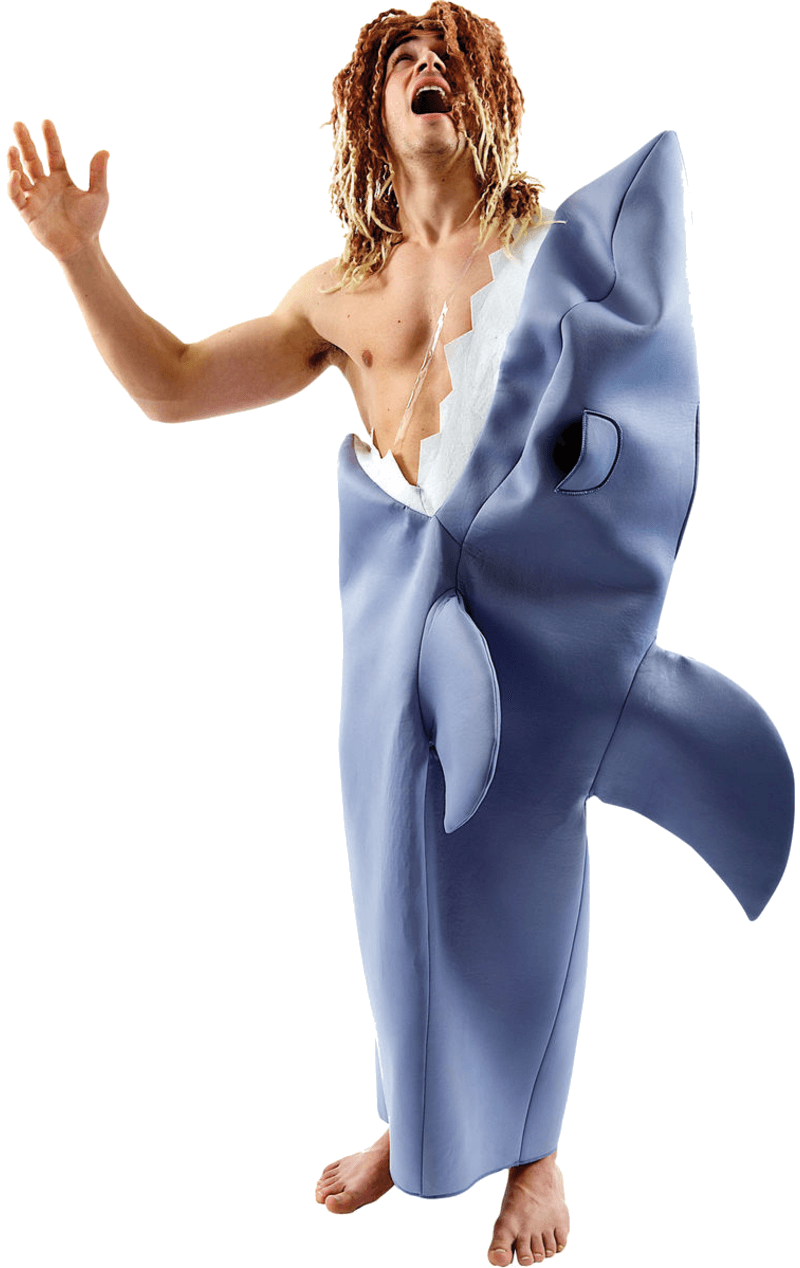 Costume adulto con mascelle di squalo