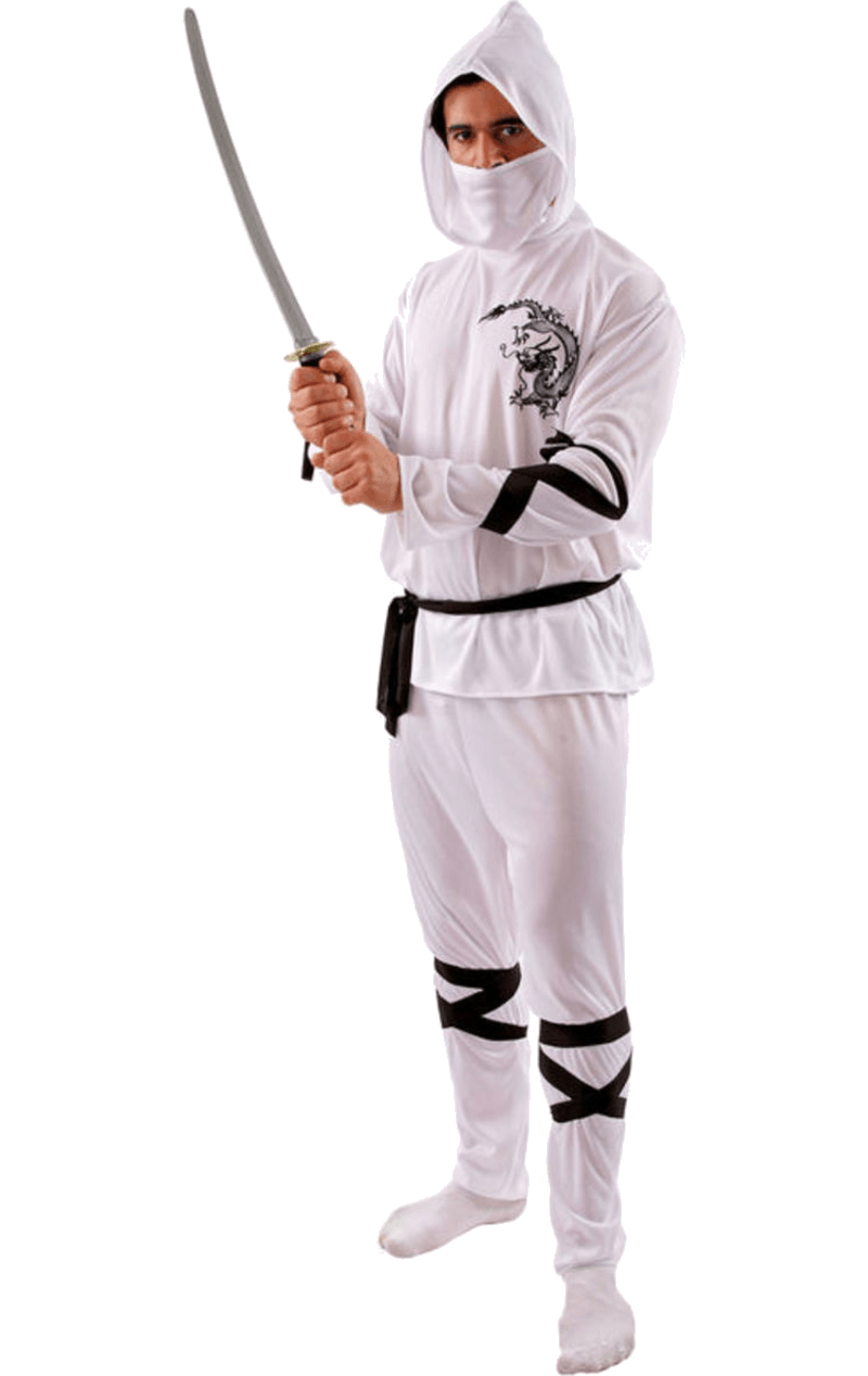 Costume da ninja bianco adulto