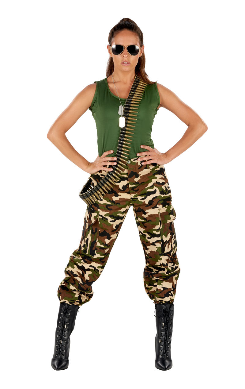 Costume da ragazza dell'esercito mimetico