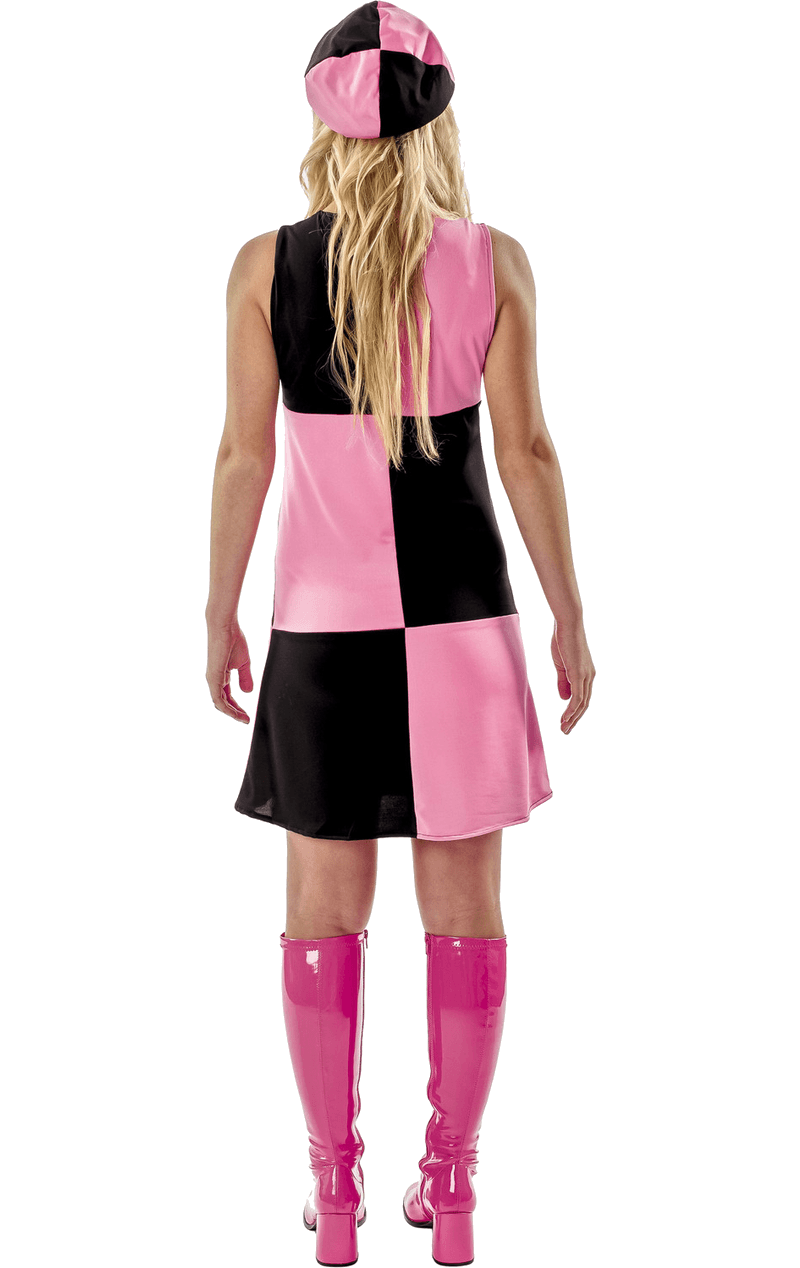 Costume da scacchi rosa per adulto anni '60