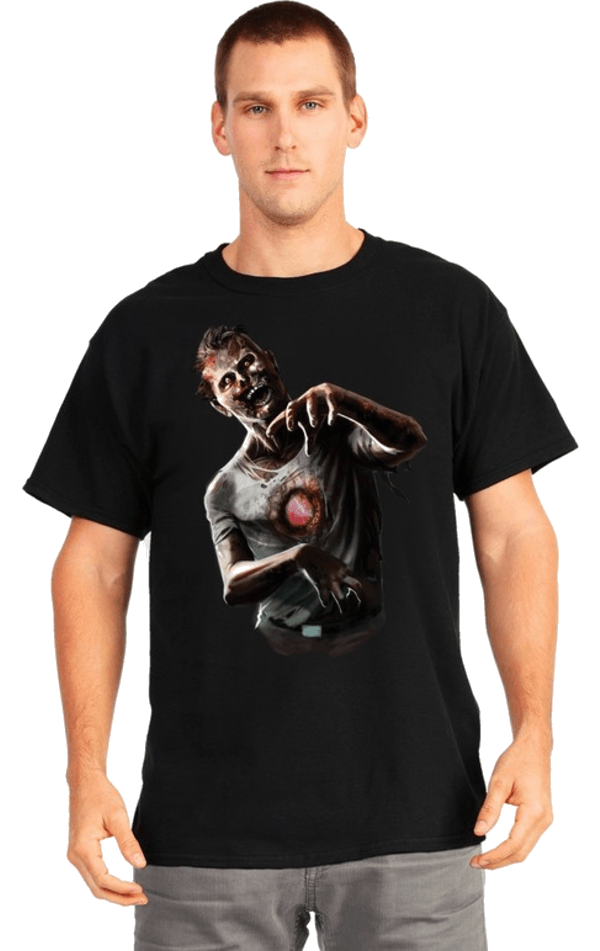 T-shirt con zombi a cuore battente digitale Dudz