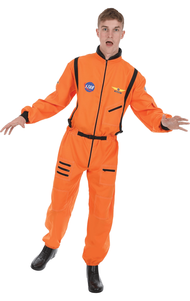 Costume da astronauta arancione da uomo
