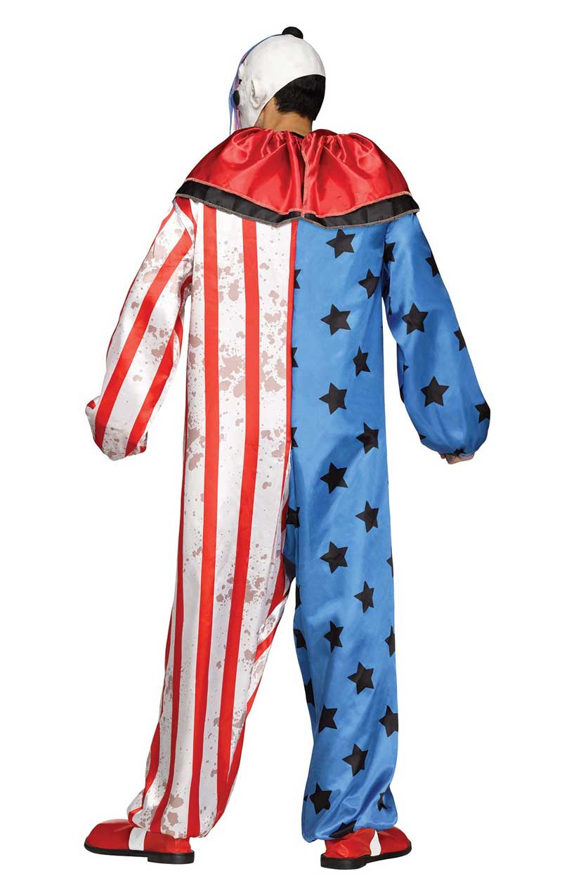 Costume da Clown per adulti a stelle e strisce