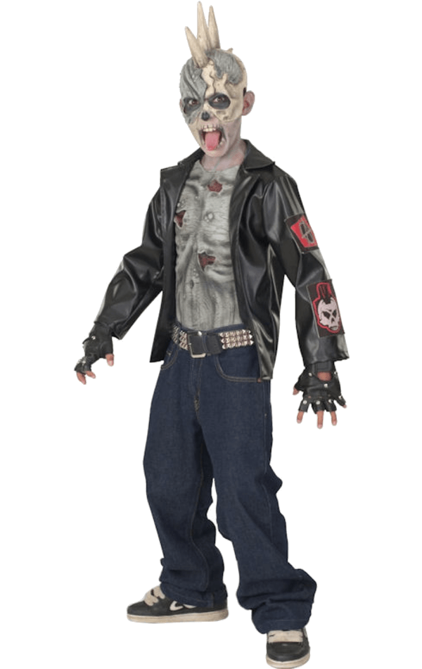 Costume di Halloween da zombie punk per ragazzi