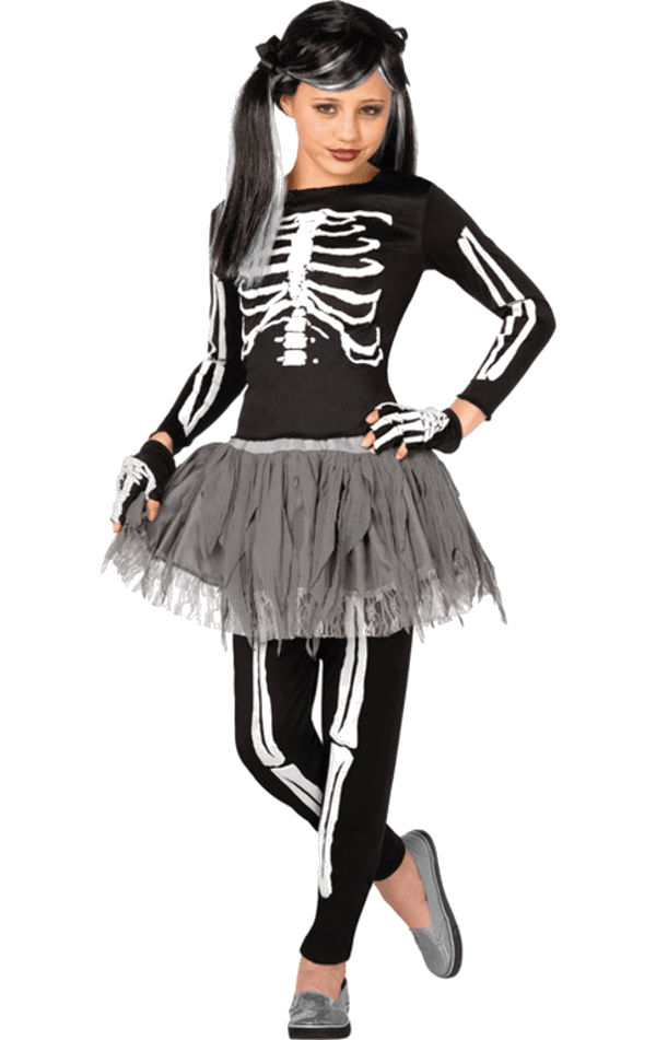 Costume di Halloween da scheletro gotico per bambini