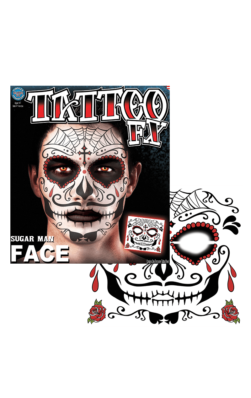 Trasferimento del tatuaggio della faccia del giorno dei morti