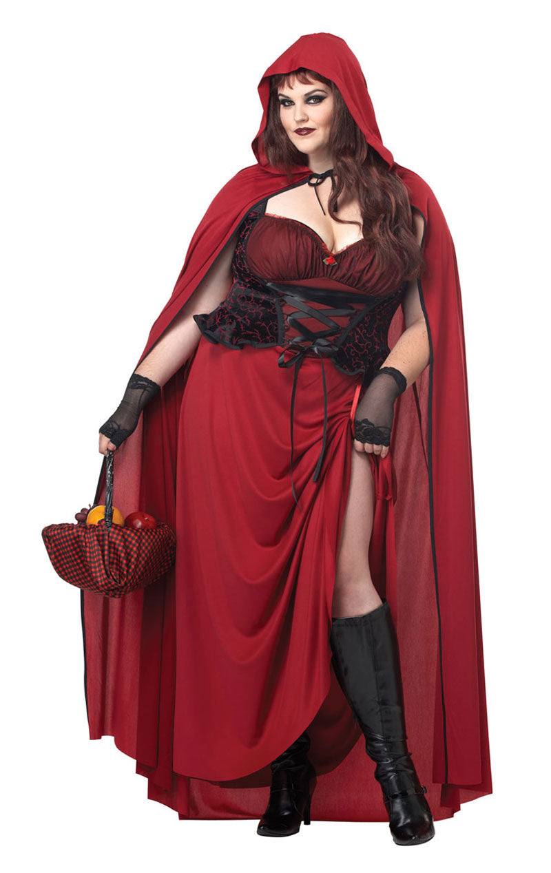 Costume da cappuccetto rosso scuro da donna taglie forti