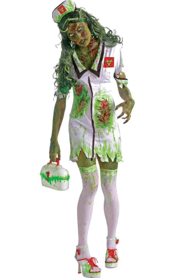 Costume da infermiera zombi a rischio biologico da donna
