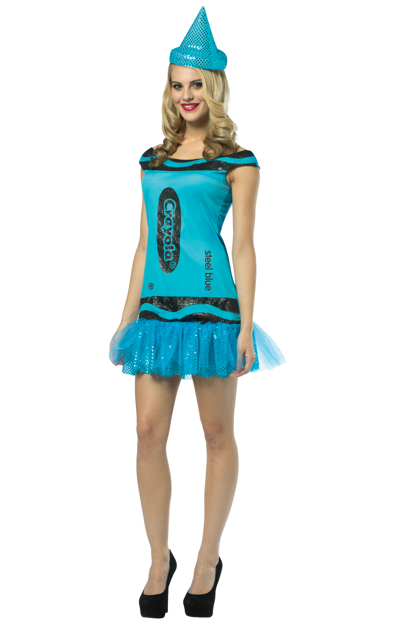 Costume Crayola con glitter blu per adulto