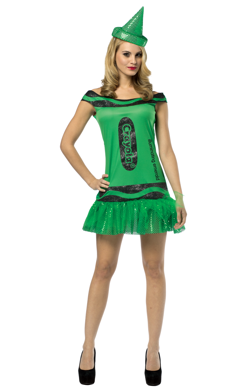Costume Crayola glitter verde adulto