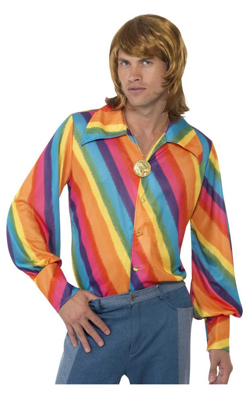 Camicia color arcobaleno degli anni '70