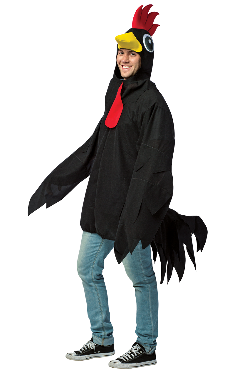 Costume da grande gallo nero per adulto
