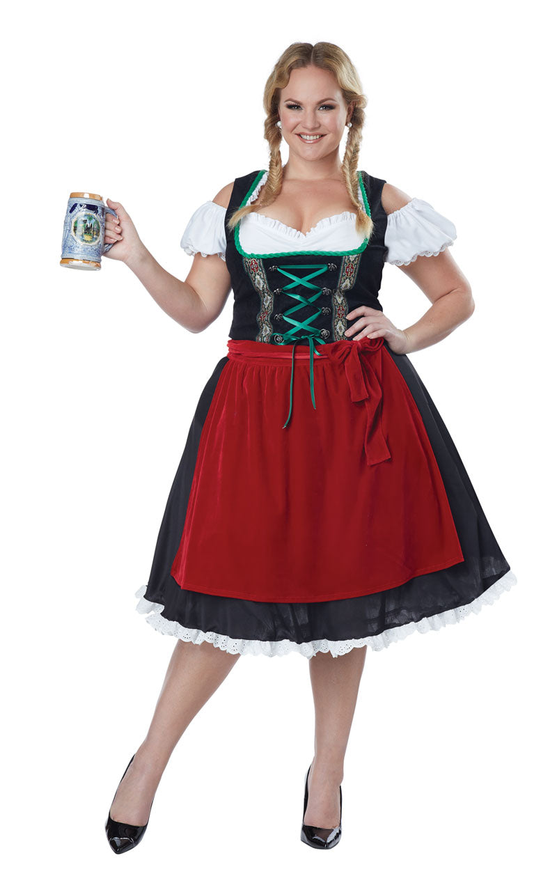Costume da Fraulein dell'Oktoberfest taglie forti da donna