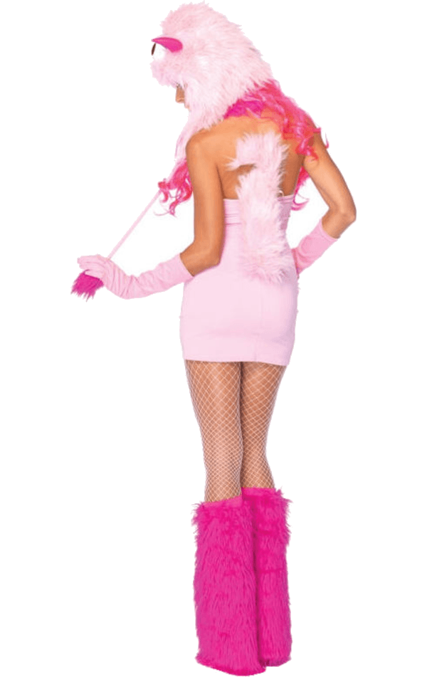 Costume da mostro lanugine rosa da donna